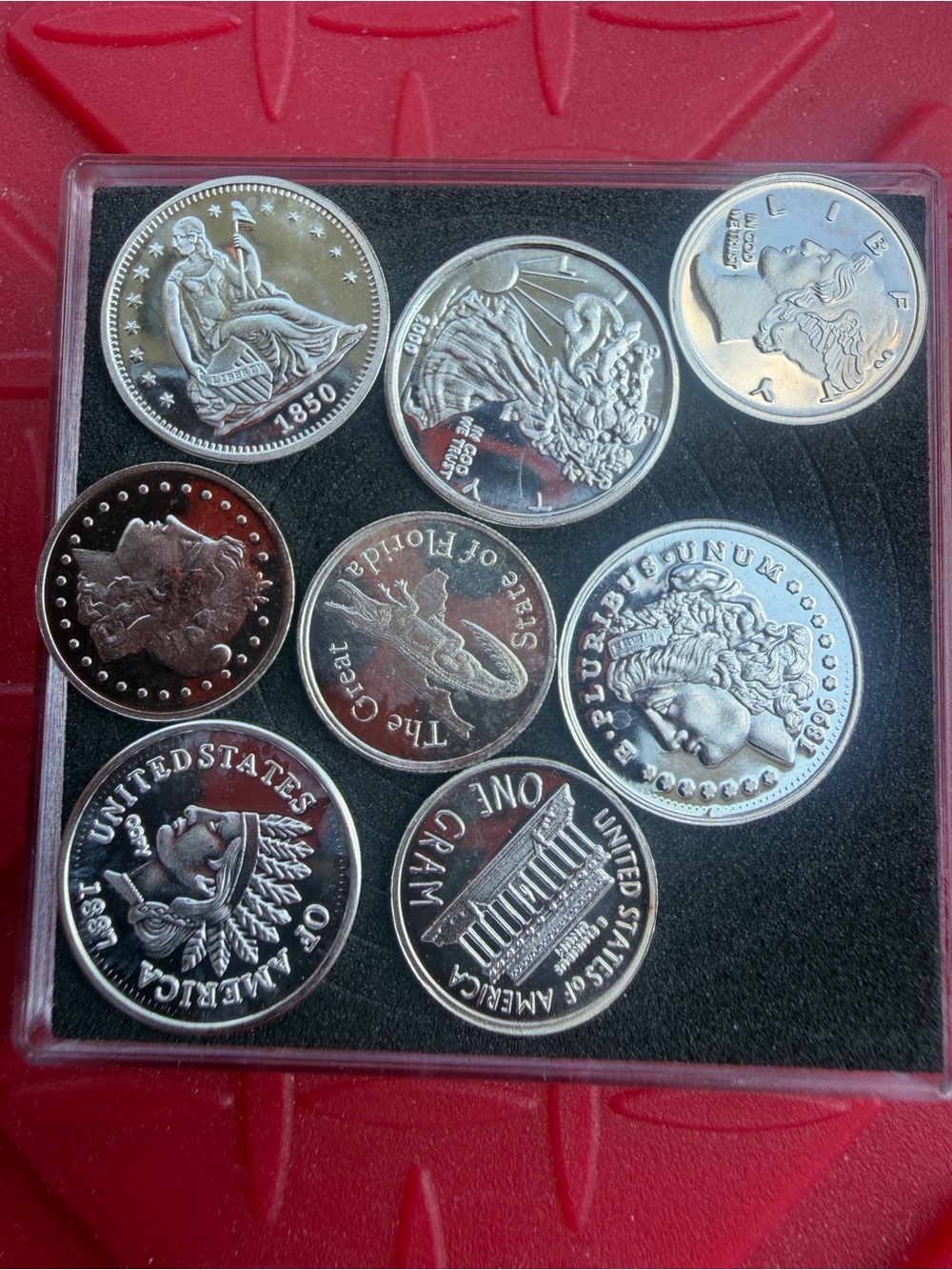 8-1 gram 999 fine silver rounds
